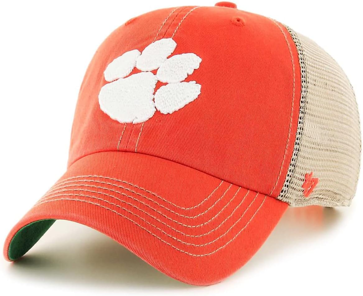 '47 NCAA Trawler Mesh Clean Up Adjustable Hat, Adult One Size Fits All (Clemson Tigers Orange)