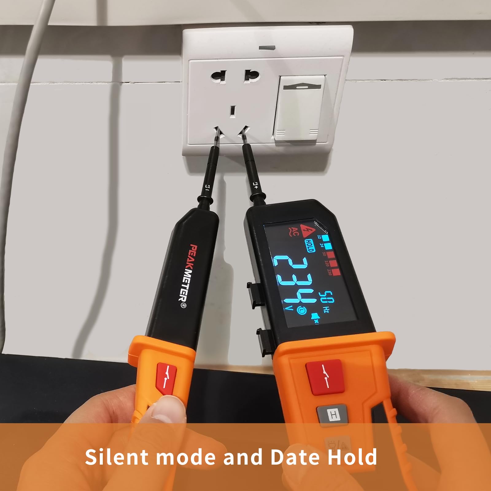 Tester di Tensione, Voltmetro Digitale Multifunzione Impermeabile, IP65, con Display LCD. Misurazione Della Tensione CA/CC Fino a 1200 V CA/1500 V CC(PM8200B)