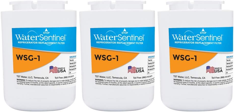 WaterSentinel WSG-1 Made in USA Refrigerator Replacement Filter: Fits GE MWF Filters…… (3, 5.5)