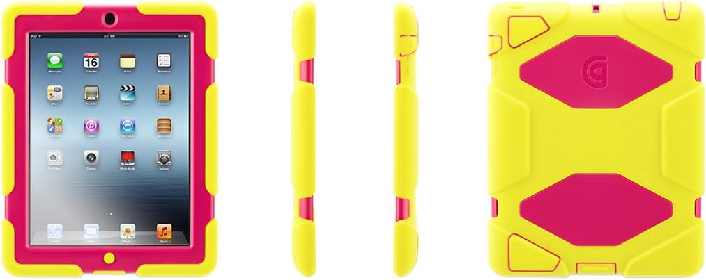 Griffin Citron/Pink Survivor All-Terrain Case + Stand for iPad 2, 3, and 4th Gen - Military-Duty case with Stand