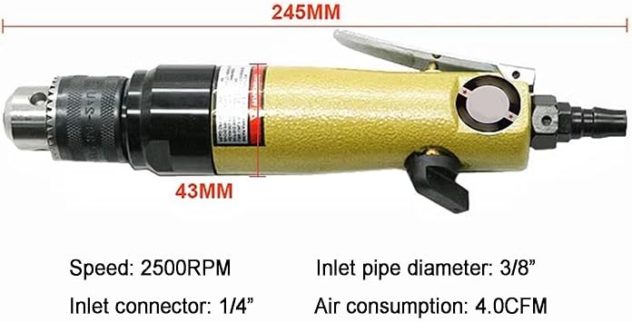 Pneumatic Capping Machine, Handheld Bottle Cap Tightener, Adjustable Speed 2500 RPM, with 6 Capping Heads (10-20/20-30/23-36/30-40/40-50mm), Plastic Bottle Sealing Tool