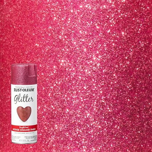 Image of Rust-Oleum 301818 Specialty Glitter Spray Paint, 10.25 oz, Bright Pink