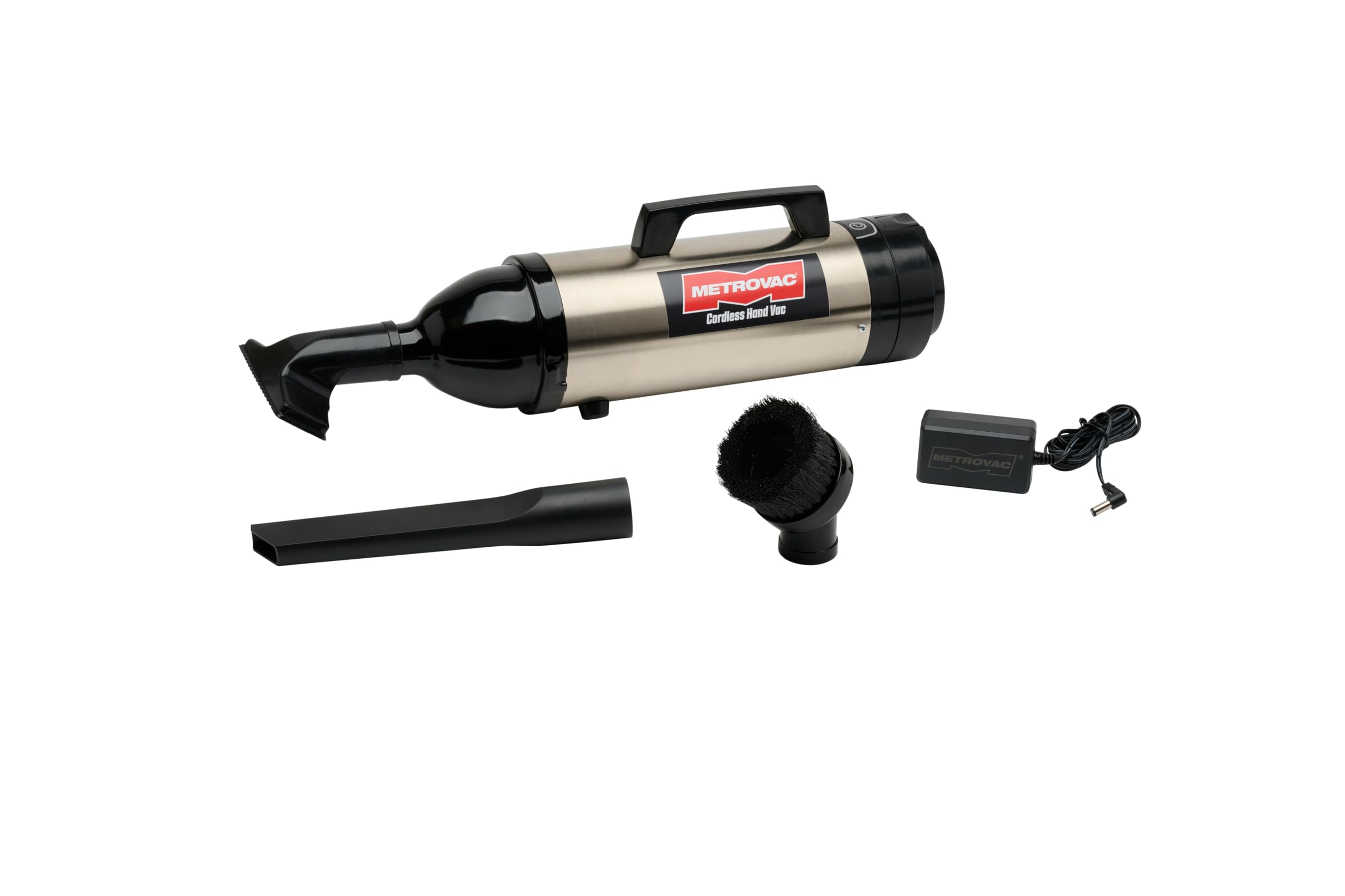 Cordless Handheld Car Vacuum Cleaner | High Power Heavy Duty Stainless Steel Detailing Kit by METROVAC – Basic, 16 ounces, Stainless Steel, Model CHV-S4