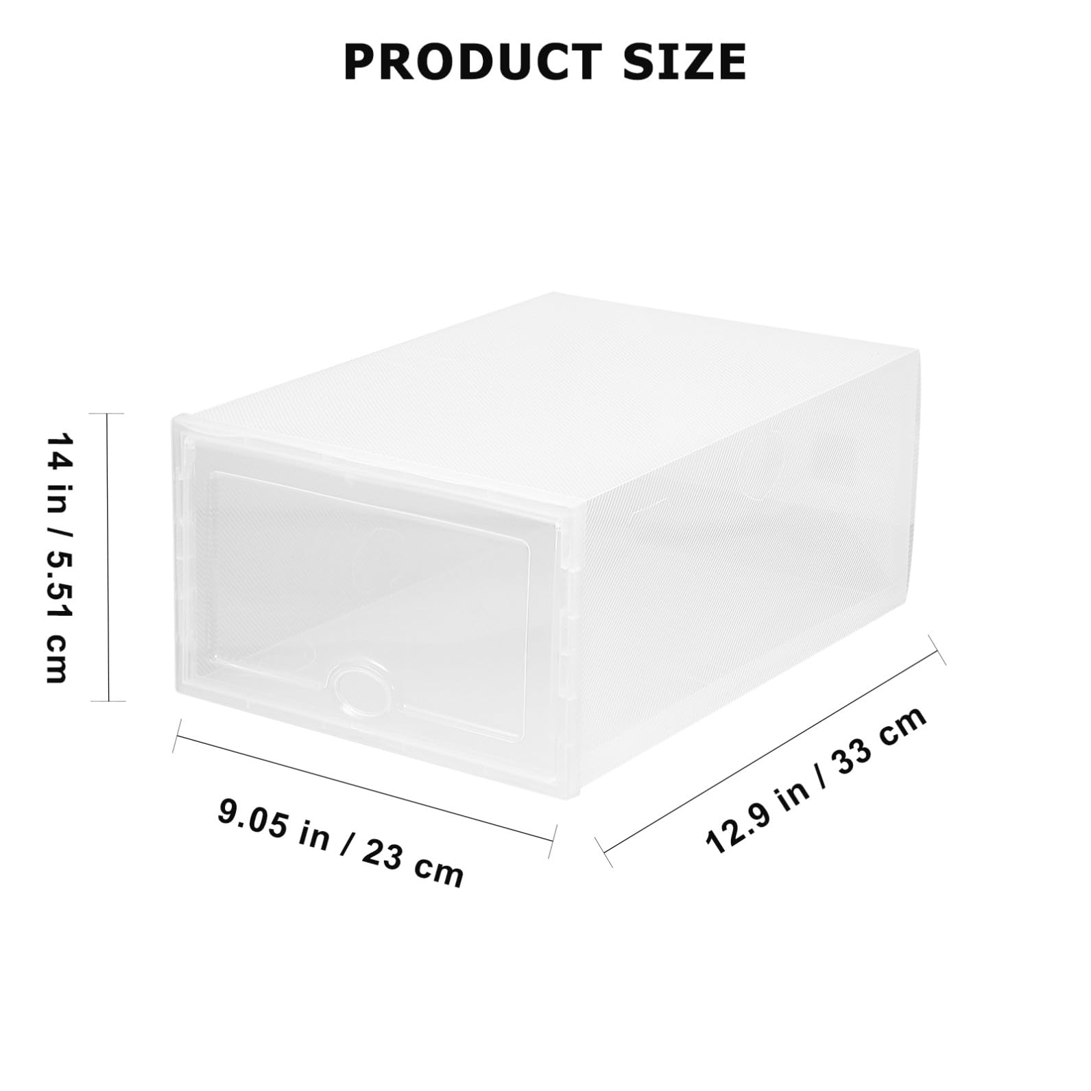 Set 6 Scatole Portascarpe Trasparenti in Plastica Cassetto, Contenitori Impilabili 33x23x14 Cm per Organizzazione Casa e Armadio