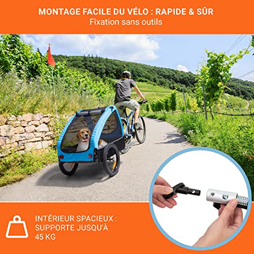 Remorque à Chien pour Vélo Klarfit Husky Poussette pour chien