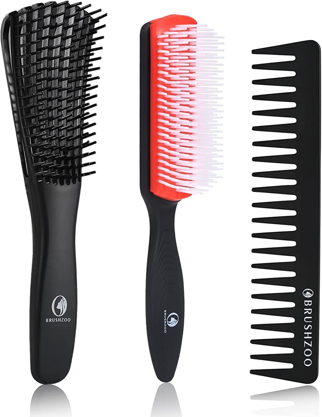 BRUSHZOO Detangling Brush, Hair Brush for Curly Hair, Hair Brushes for Women Men or Kids Curly Hair, Detangler Brush for Natural 3/4abc Hair