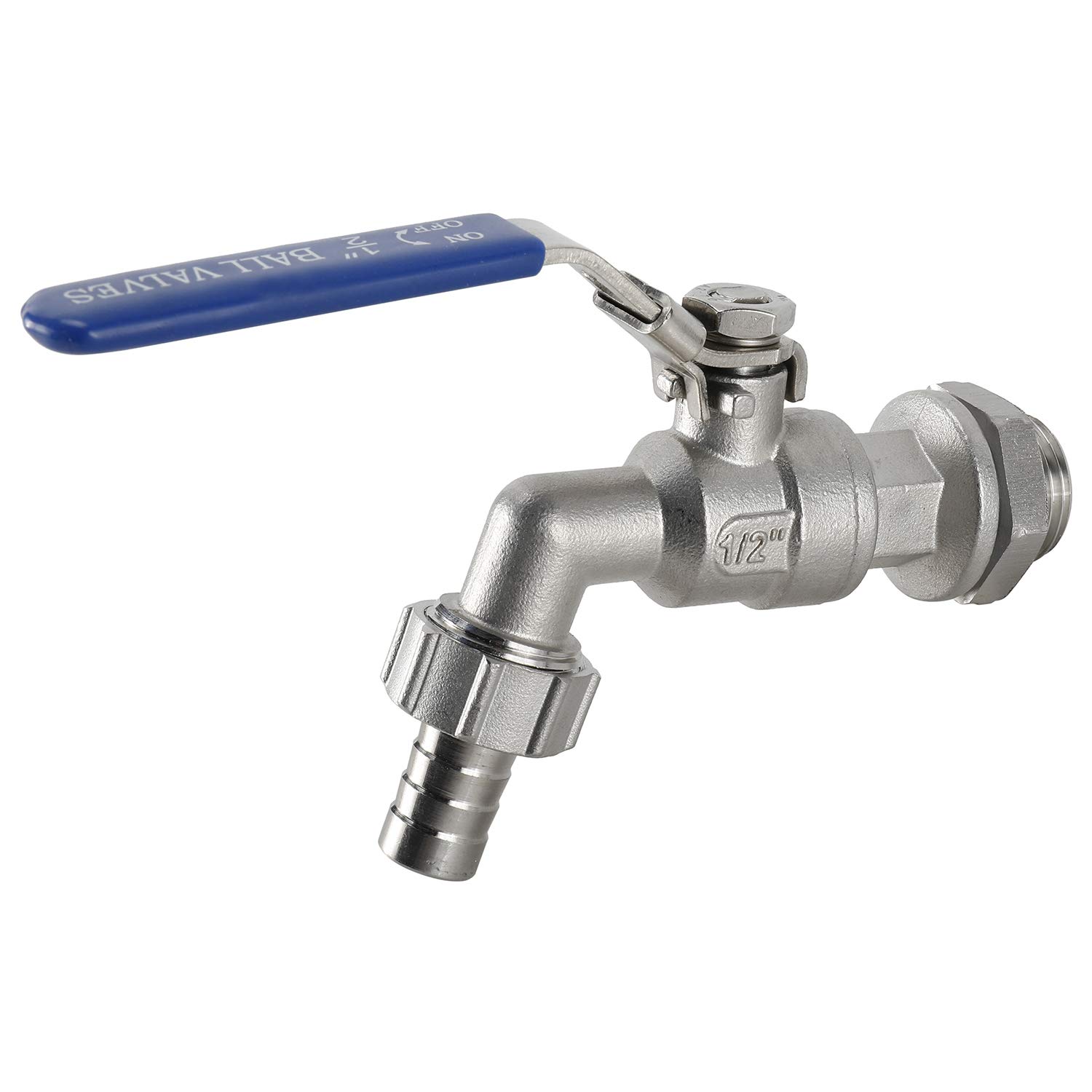 Buy 304 Stainless Steel"L" Shape Ball Valve 1/2'' Weldless Bulkhead