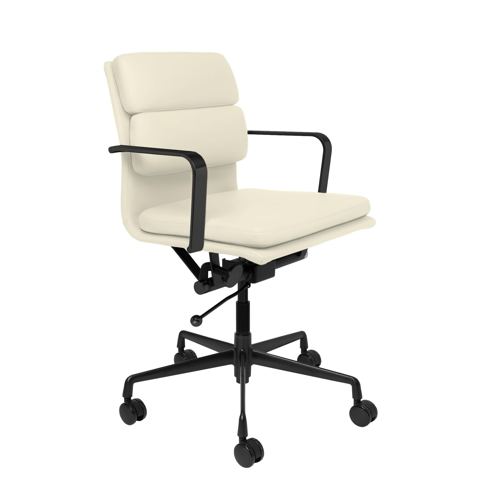 Laura Davidson Furniture SOHO II Padded Management Office Chair - Mid Back Desk Chair with Arm Rest Swivel
