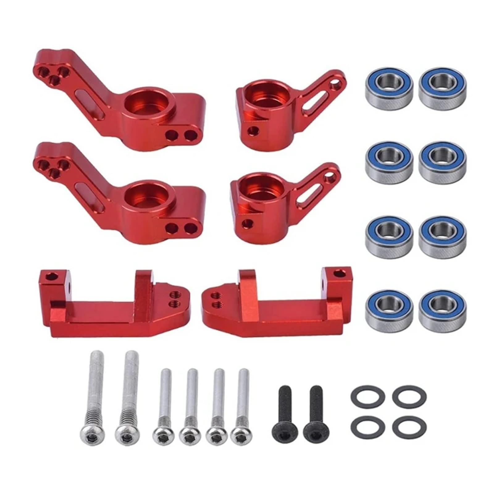 RC Accesorios para Traxxas para Slash para Stampede para Rustler 1/10 1 Juego De Bloque Ruedas Delanteras Metal Dirección Trasera Kit Soporte Eje RC