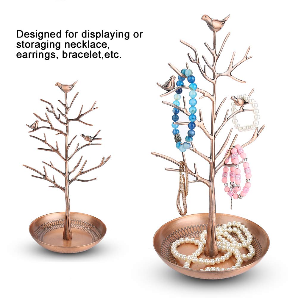 Présentoir à Bijoux à 5 Niveaux En Métal Et Bois - Support Pour Colliers, Boucles D'oreilles, Montres, Bagues (Noir) - 3