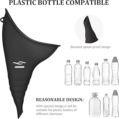 Miniatura 10 de AWOKEN Dispositivo de micción femenina, urinario de silicona reutilizable para mujeres, embudo de orina para mujeres para orinar de pie, orinario