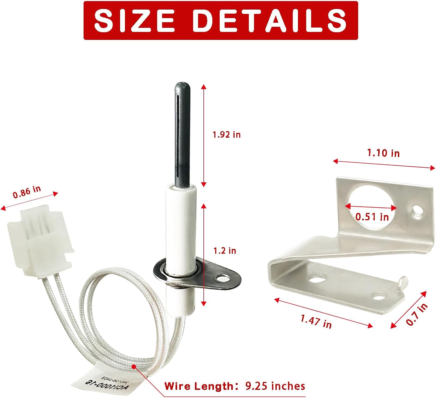 903110A 903110 Replacement Universal Furnace Hot Surface Ignitors With Plug, Round Silicon Nitride Hot Surface Igniters Kit Replacement for Nord-yne Furnace Igniters A2