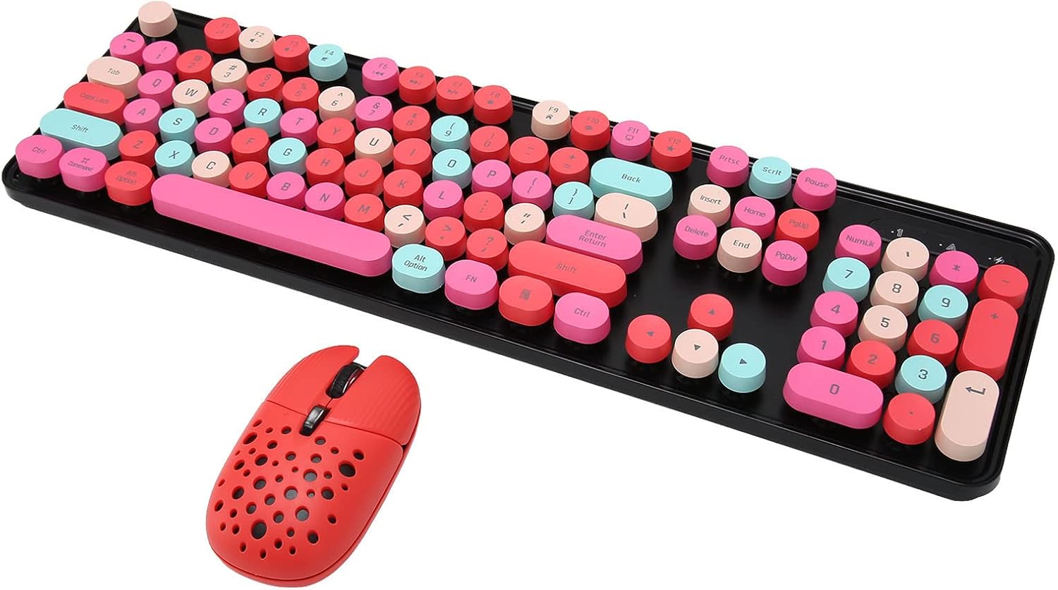Keyboard and Mouse Combo, 2.4G Colorful Cute Keyboard Mouse Set