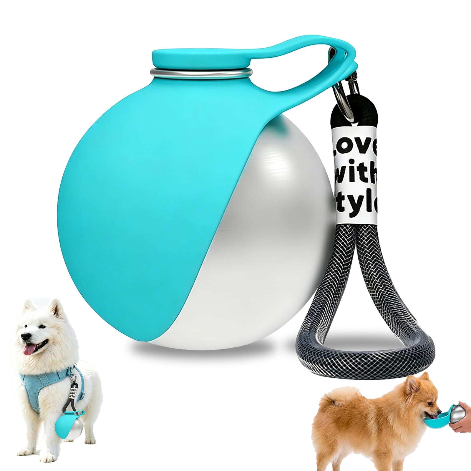 Dog Water Bottle, Portable Dog Water Bottle for Walking, Dog Travel Water Bottle with Bowl, Compact Design for Urban Pet Owners, Outdoor Adventures and Car Travel, Blue Coloured Pet Hydration Solution