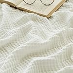 EMME Muslin Baby Blankets 100% Cotton 4-Layer Swaddle 40x50 Lightweight Soft Breathable for Toddler, Infant, Newborn All Season Gauze Blanket, White