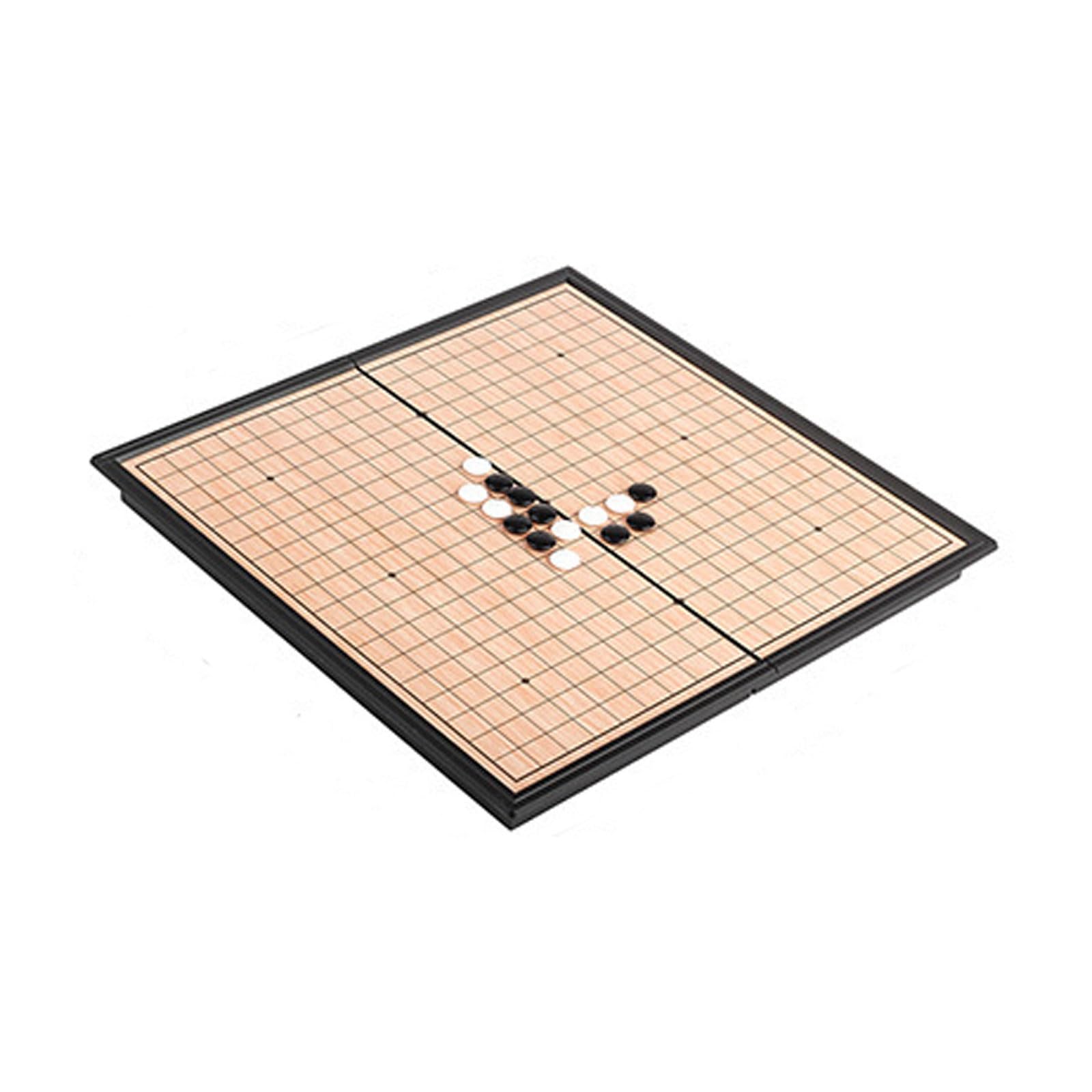 Set di scacchi magnetico Go Gomoku, gioco portatile con singole pietre convesse in plastica, strategia classica cinese for bambini e adulti scacchiera portatile(25 * 25 * 2cm)