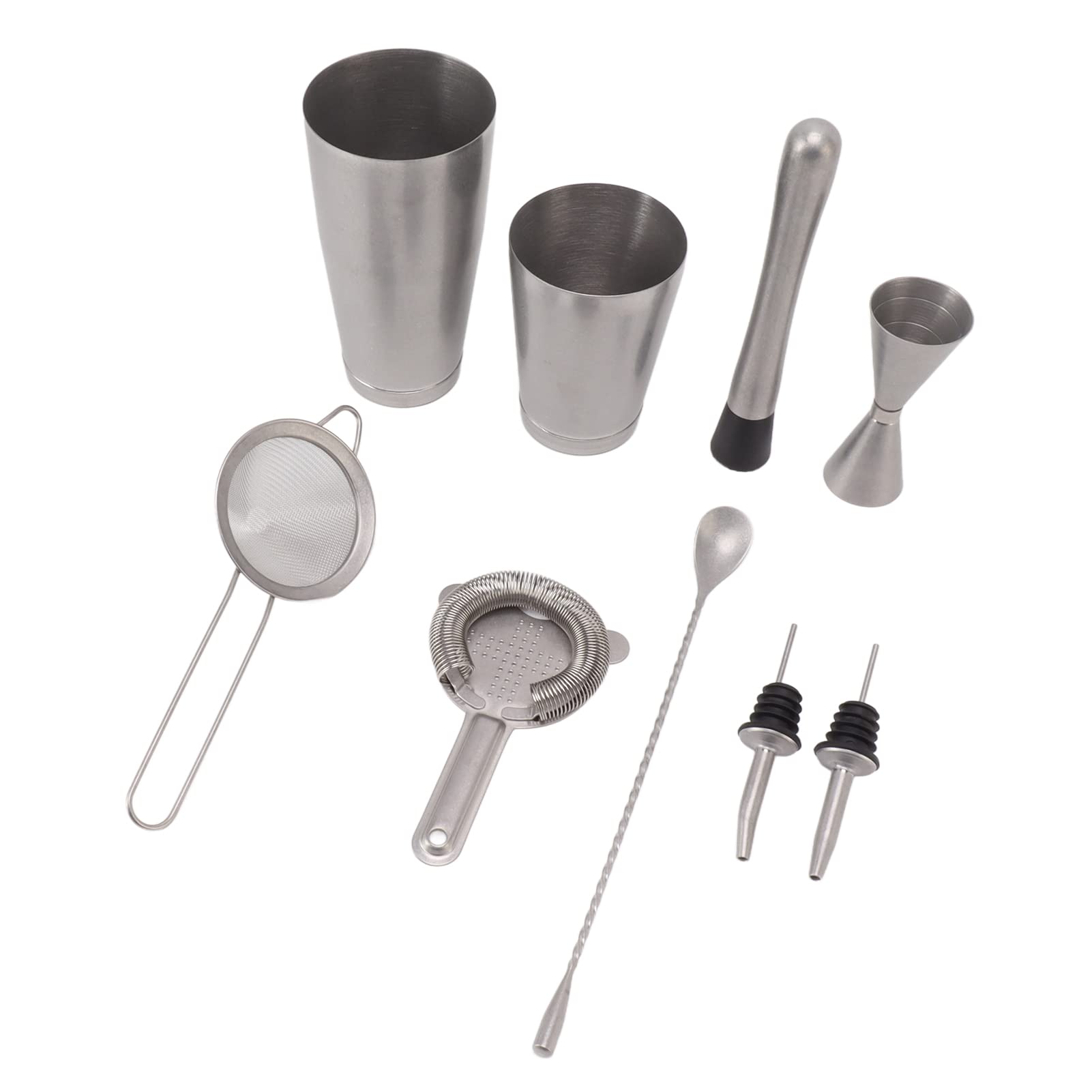 Kit de Barman Profesional para Elaborar Bebidas, Juego de Coctelera Boston de Acero Inoxidable de 8 Piezas para Uso Doméstico (Estilo C)