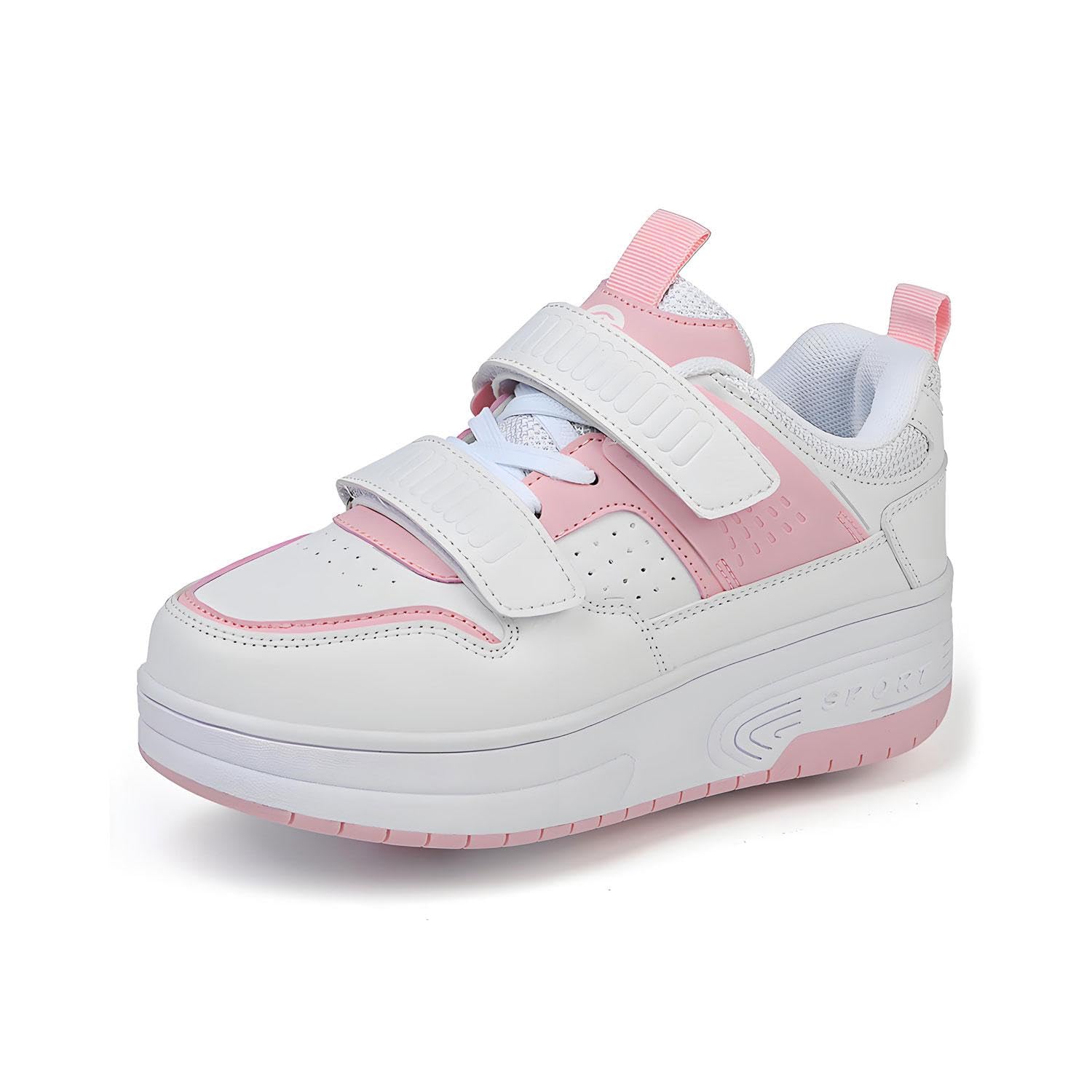 Zapatos con Ruedas para niños niña niño Patines Patines al Aire Libre Zapatillas de Deporte Zapatillas de Skate Zapatos Deportivos,Pink-38 EU