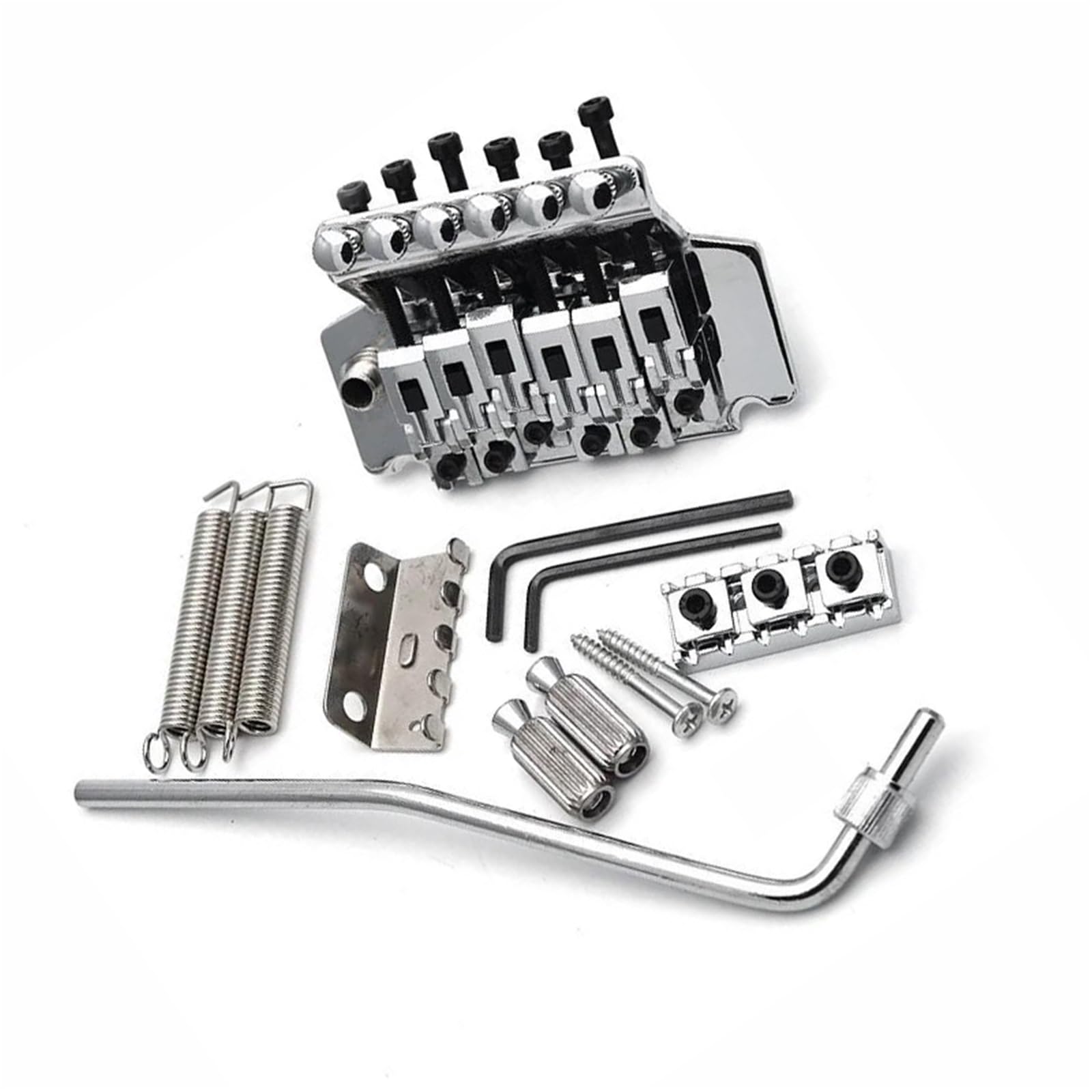 Mostek Double Locking Tremolo do gitary elektrycznej 6 strunowej dostępny w kolorze czarnym złotym chromowanym Mostek Gitary Profesjonalnej(Chrome)