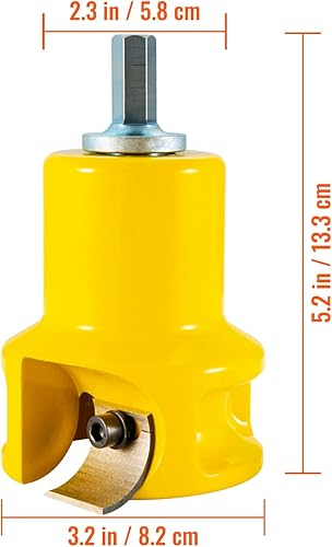 Miniatura 8 de VEVOR Cortador de espiga, 1.5 pulgadas de diámetro, cortador de muebles de troncos de aluminio y acero de alta calidad, con cuchillas curvadas