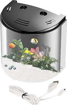 Aquarium Desktop Transparent Aquarium with Water Pump for Snails, Crabs and Sea Creatures | Transparent Tank for , Starfish and Sea Monkeys Container
