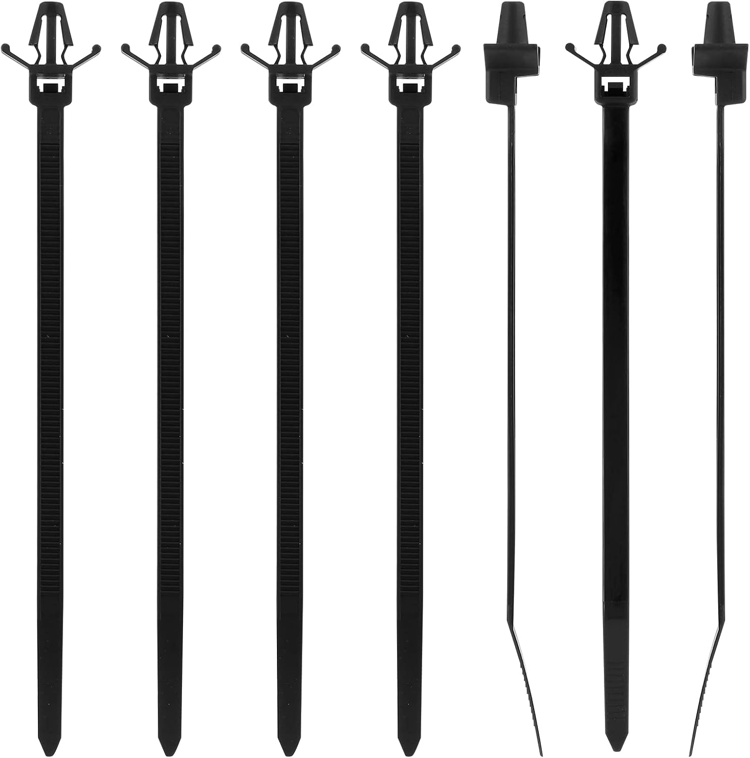 Piutouyar 50 Pcs Black Nylon Push Mount Cable Zip Tie,120mm / 4.7Inch Arrow Push Mount Cable Ties, Multi-Purpose Self-locking Wire Wrap Strap