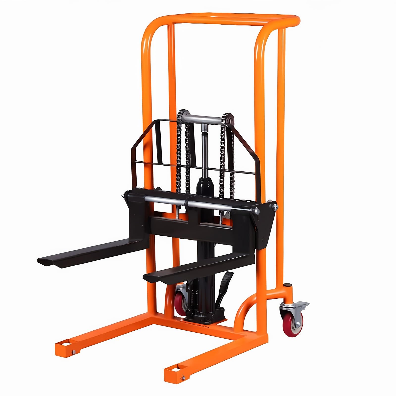 Pallet Truck Manual Lift Stacker 200kg Hydraulic Swivel Caster Fork Truck for Warehouse Stacking Warehouse