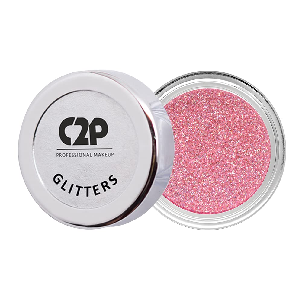 C2P Pro Uptown Glitter Eyeshadow | Loose Glitter for Face Body & Eyes | High Pigment Shimmer | Long-Lasting Smudge-Proof Makeup | Easy to Blend | Festival & Party Looks | 3g