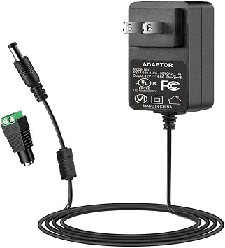 12V 3A Power Adapter, UL Listed 100-240V AC to DC 12V 3Amp 36W Power Suppy, 12Volt 3000mA 2.5A 2A 1A Wall Wart AC/DC Power Converter for LED Strip Light CCTV Camera Router PC Monitor.