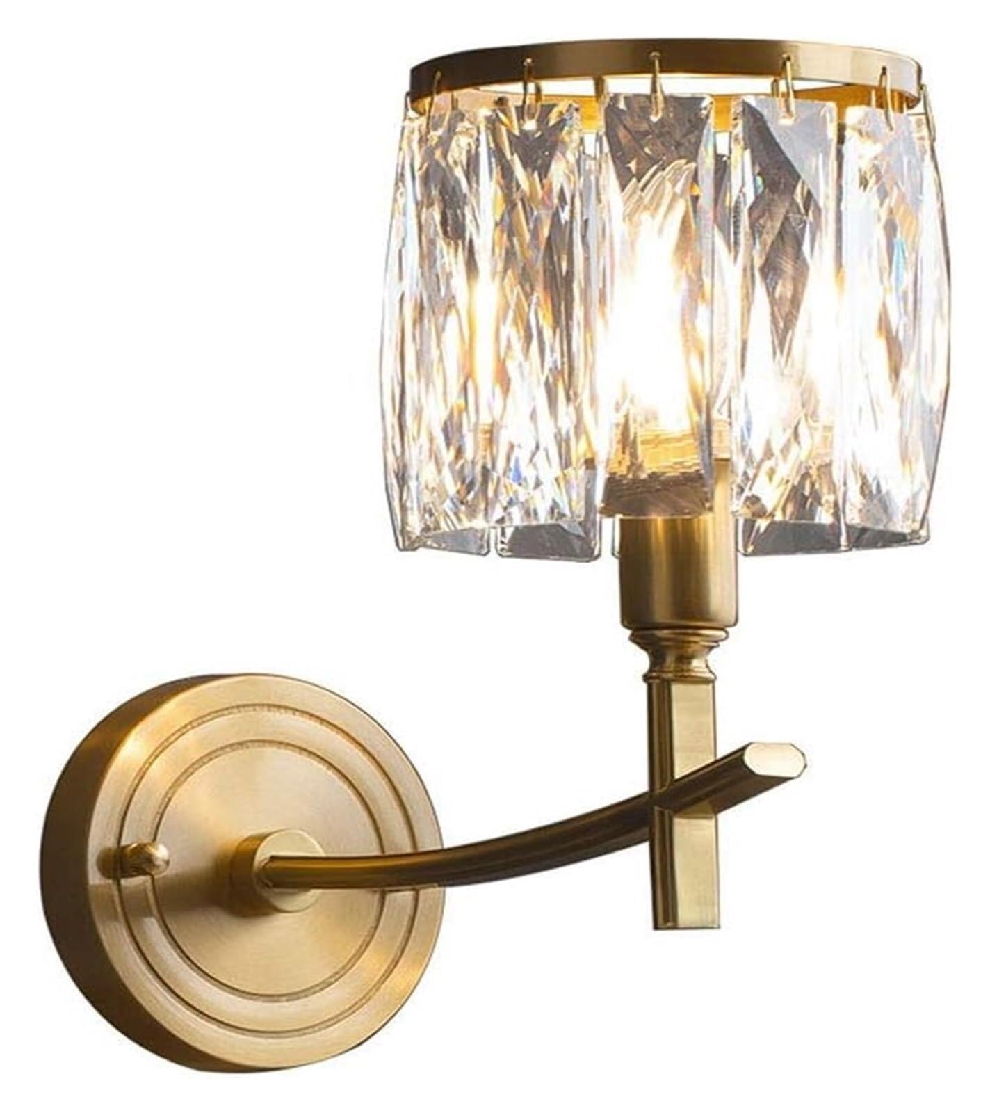 JKJZSALJ Modern Crystal Wall Sconce Light In Copper - E14 Wall Wash Light For Headboard, Fixture For Modern Pendant Lighting Style