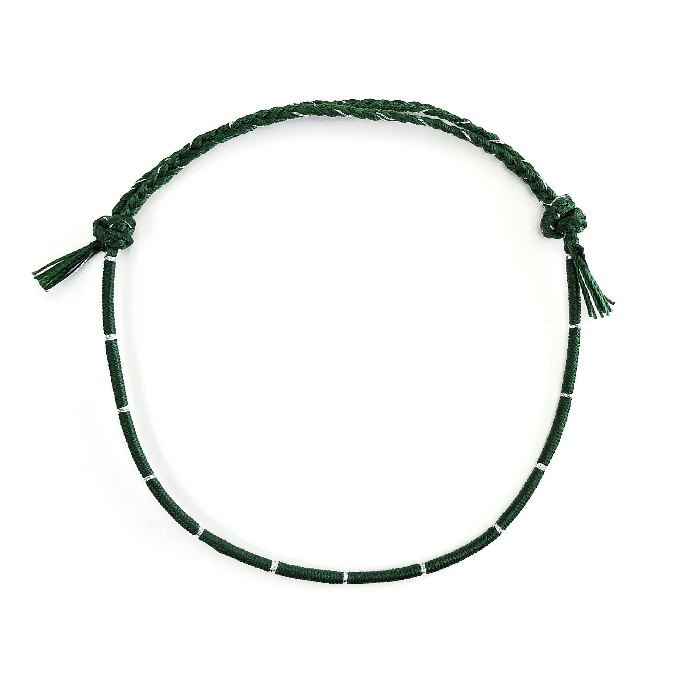 CCNMADE Pulsera de hilo de deseo especial rojo verde regalo para mamá, novia, novio, pareja, dragón plateado de 11 pulgadas, Sin gemas.