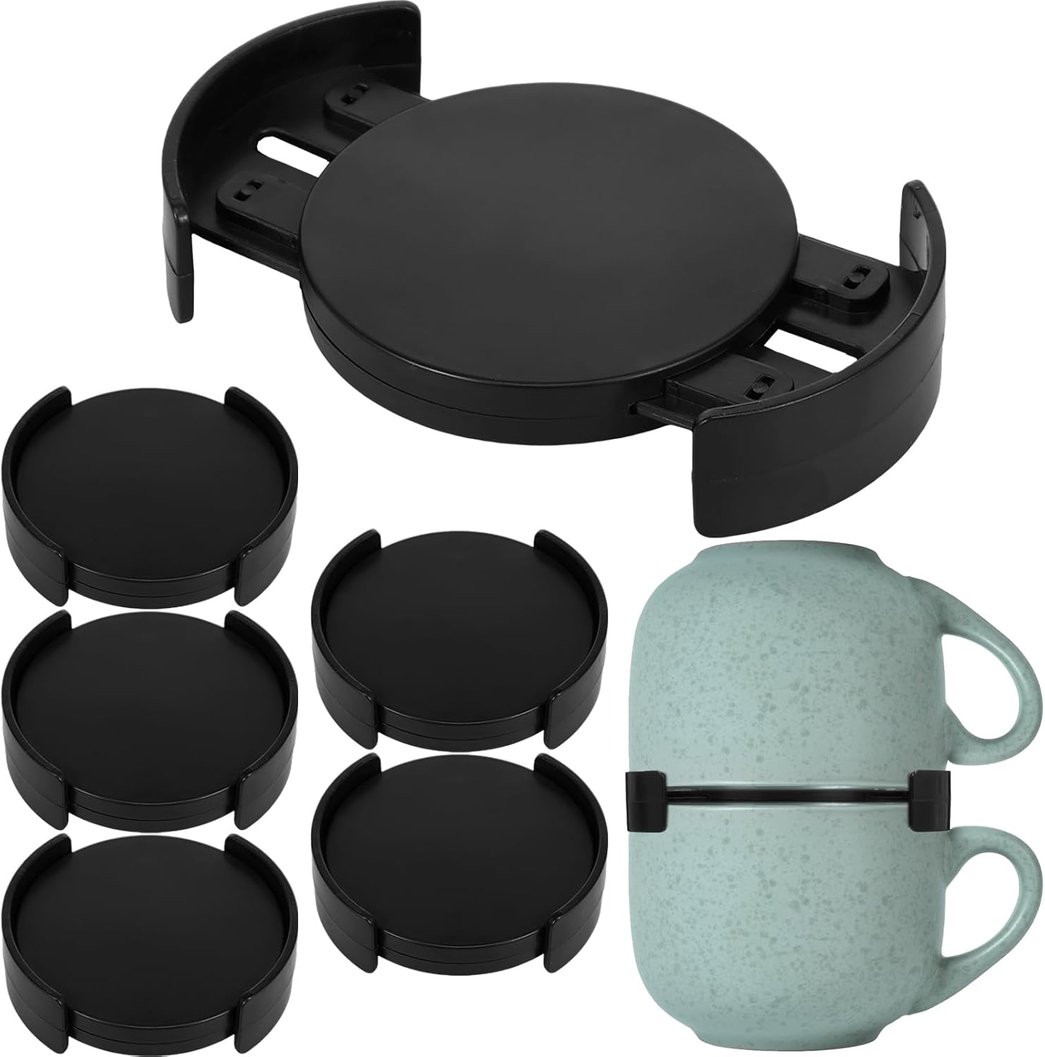 6Pcs Coffee Mug Organizers and Storage, Mug Organizer for