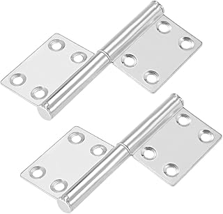 uxcell Lift Off Hinge, Stainless Steel Slip Joint Flag Hinges Cabinet Door, 4inch Long 8 Holes, 2pcs
