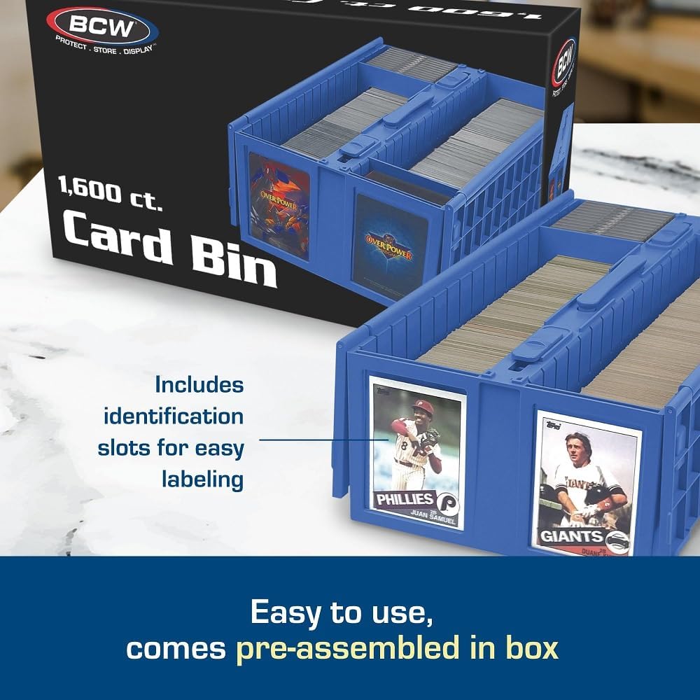BCW Collectible Card Bin – (Single, Blue) | Holds up to 1600 Cards | Plastic Storage Box for Pokémon, MTG & Sports Cards