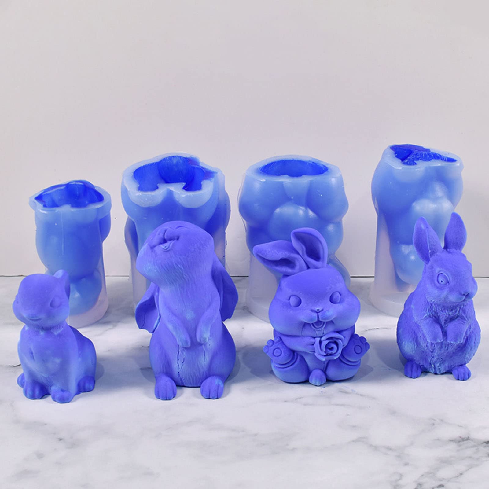 Moule Lapin Moule Silicone Lapin De Pâques 3D - Pour Bougies, Chocolat, Savon - Réutilisable - DIY Décoratif Moule Résine Créatif