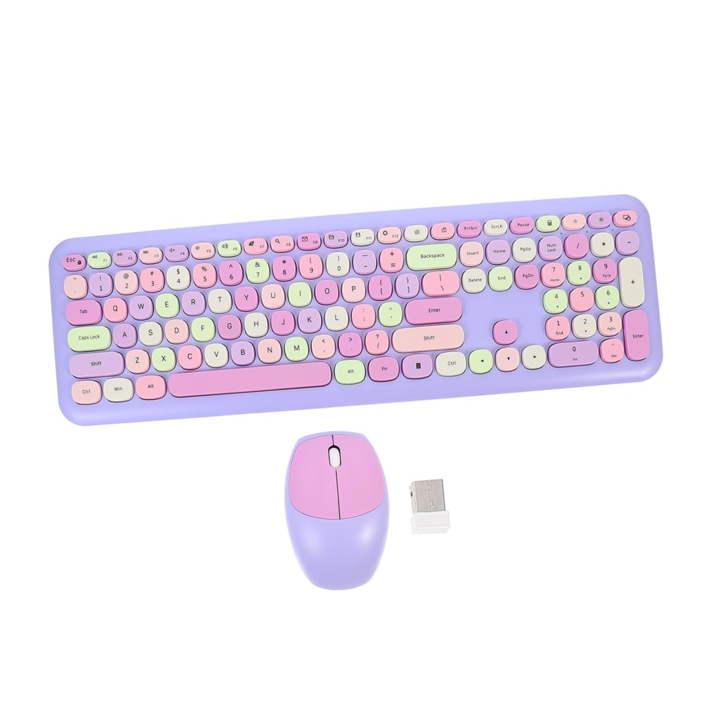 DOITOOL Pack Teclado y Ratón Inalámbrico Material Escolar de Oficina Diseño Ergonómico 110 Teclas Compatibles Portátil y Pc
