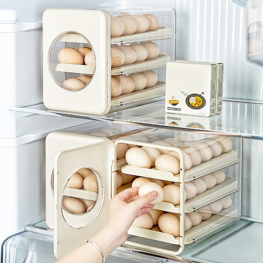 Caja de almacenamiento de huevos de 3 pisos, soporte para huevos para 36
