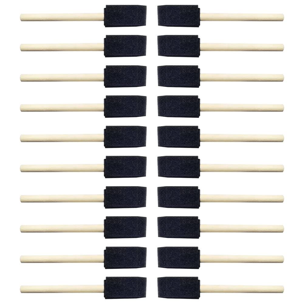 5Pcs Spons Schuim Borstel Set Houten Handvat Stempel Schilderen Tool