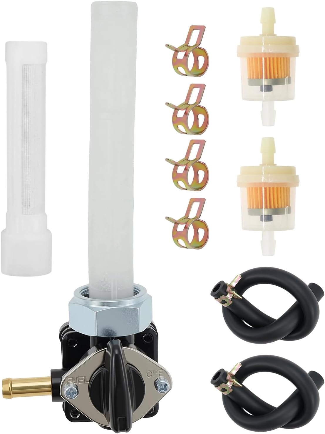 61338-02 Fuel Valve Petcock Fit for Harley Davidson FLSTF FXDL FLHT FLST FXSTB FLHR FXST 2002-2006 Vacuum Systems Petcock 22mm Left Exit