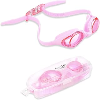 Noble Pack Kids Swim Goggles – UV Protection, Anti-Fog, Leakproof Swimming Goggles for Boys & Girls Ages 4–16, Quick-Release Strap, Wide Vision, Vented Carry Case – Available in Pink & Blue