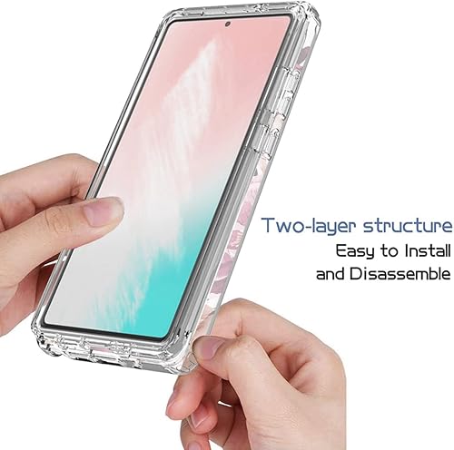 Miniatura 4 de Funda para Galaxy Note 20 5G, SM-N981U con protector de pantalla de vidrio templado, patrón floral transparente, funda protectora de cuerpo completo