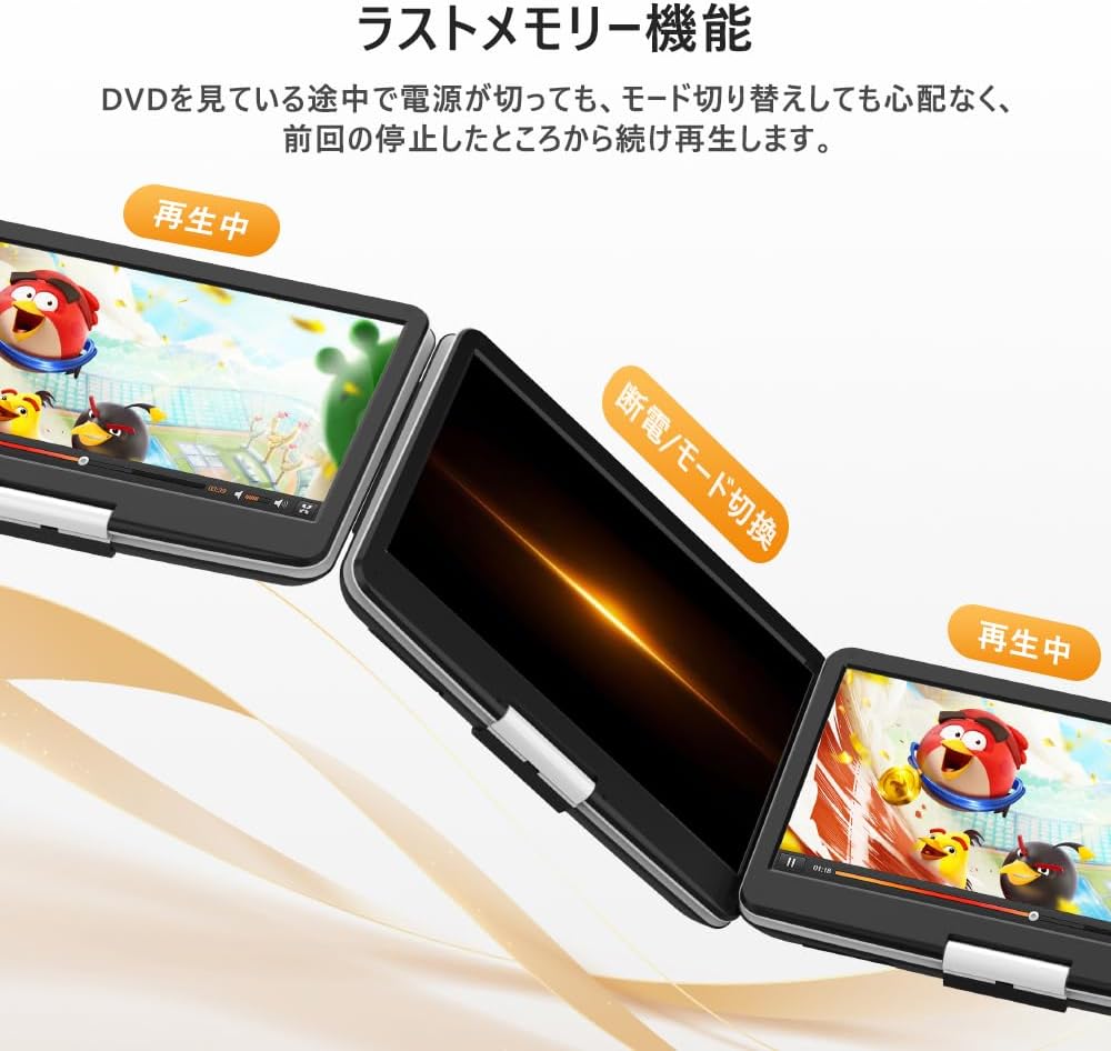 新機種】 ASUTAS ポータブルdvdプレーヤー 17.9型 液晶 14インチ超大