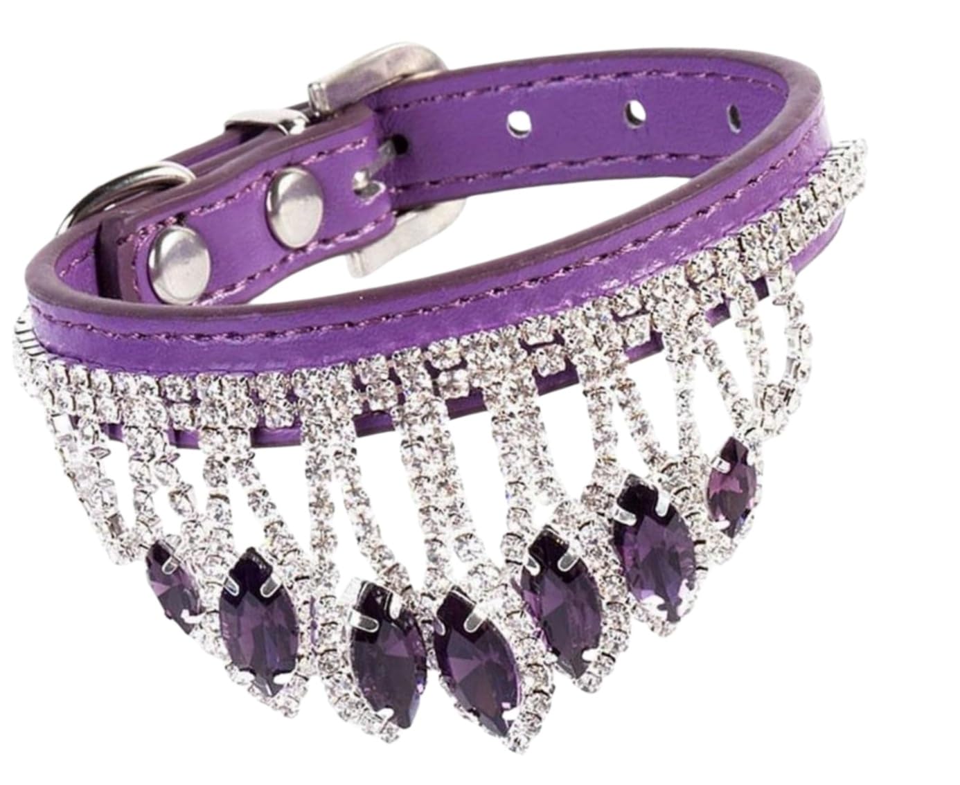 Collier de chien confortable en cuir PU violet qui n'irrite pas la peau