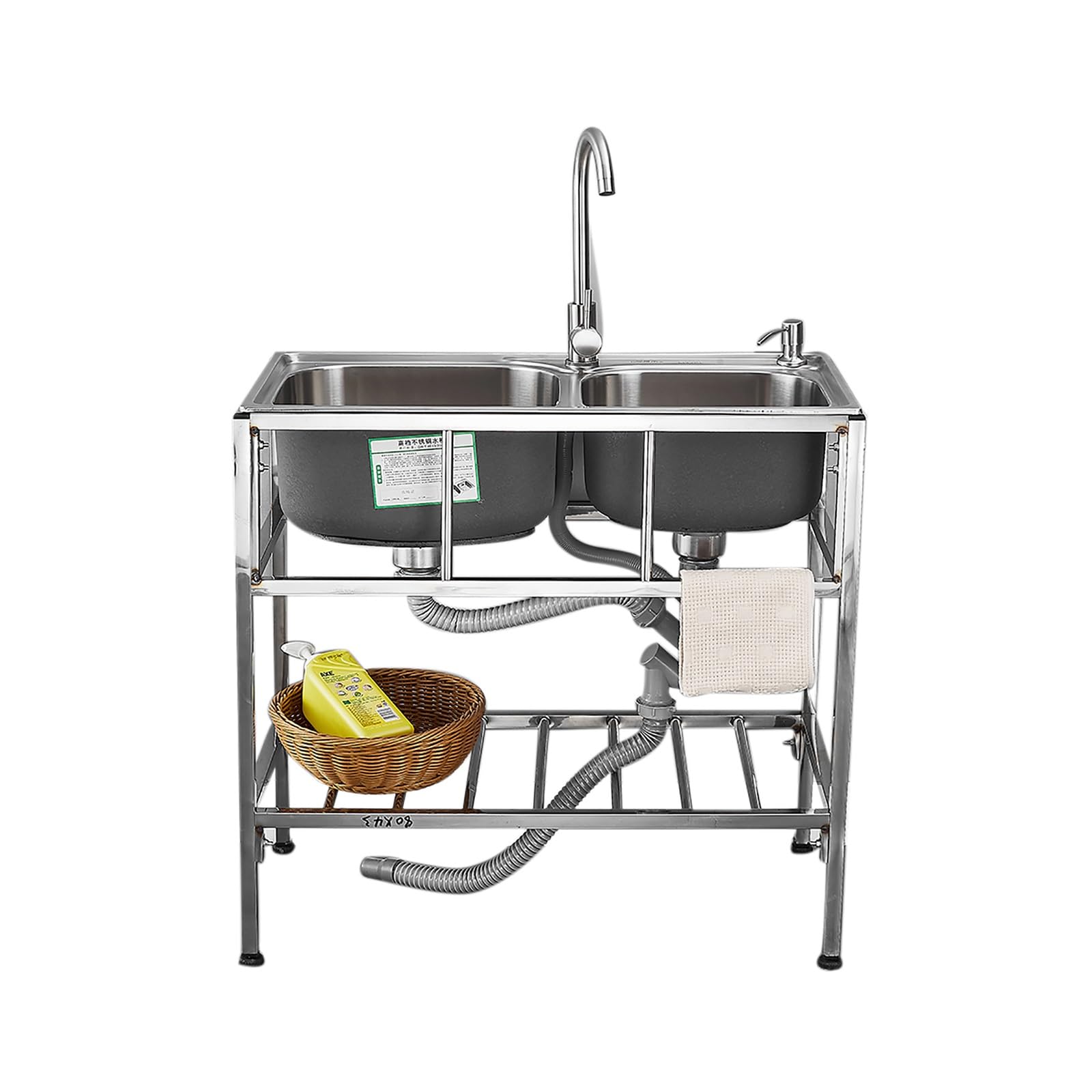 Lavello di Servizio Indipendente, lavello da Cucina di Grandi Dimensioni, lavello Commerciale con Rubinetto, lavello da Cucina Industriale per ristoranti, unità commercia