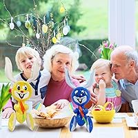 Vista 5 de ArtCreativity Conejito de Pascua inflable de 23 pulgadas con inflables de zanahoria, juego de 4 conejitos inflables, suministros de búsqueda
