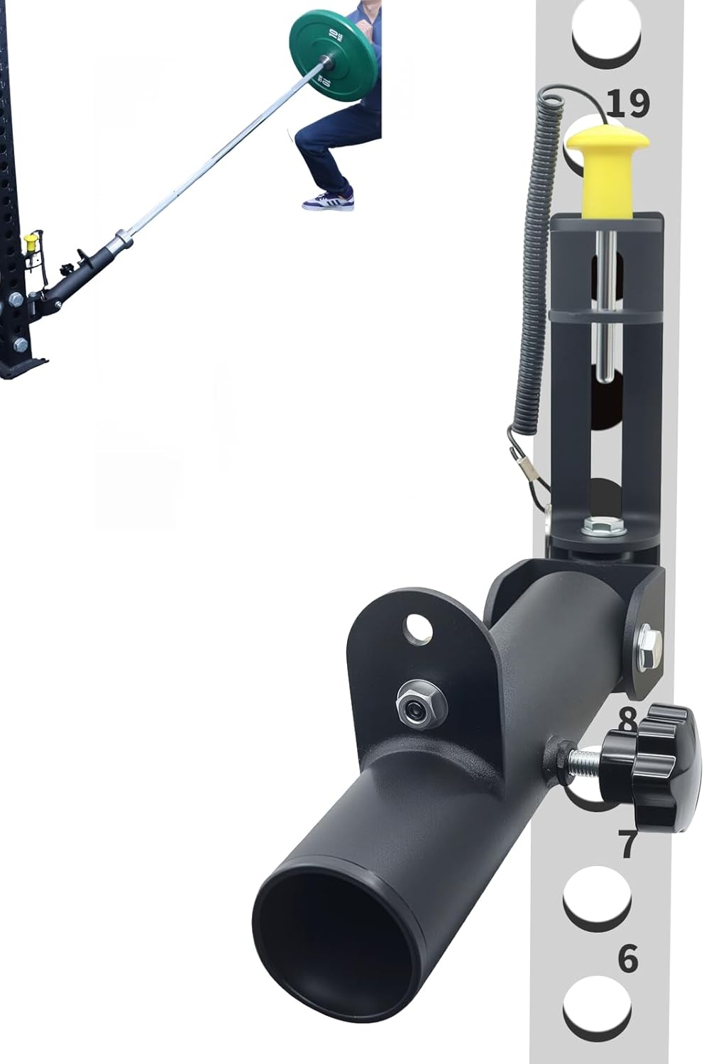 MARLANG Landmine Attachment for Barbell, T Bar Row Attachment Fit 2 Inch Olympic Barbell Bar, Barbell Landmine Attachment for Rack, Landmine Base for Apertures of 5/8" and Above Power Rack Attachments