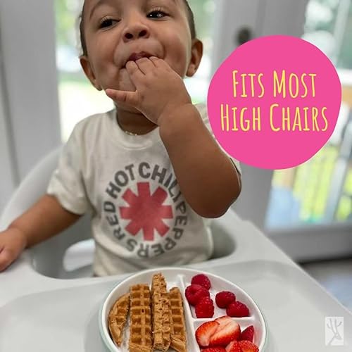 Miniatura 8 de Elk and Friends Platos divididos de porcelana para niños de 7.8 pulgadas con mangas de succión de silicona, adecuados para niñosniños pequeños,