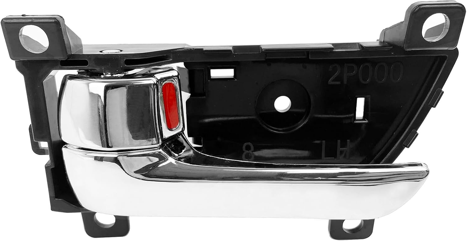 Cheriezing Interior Door Handle Compatible with Kia Sorento 2011 2012 2013 2014 2015 - Black House Chrome Lever Chrome Knob - Left and Right Side (1 Pair)