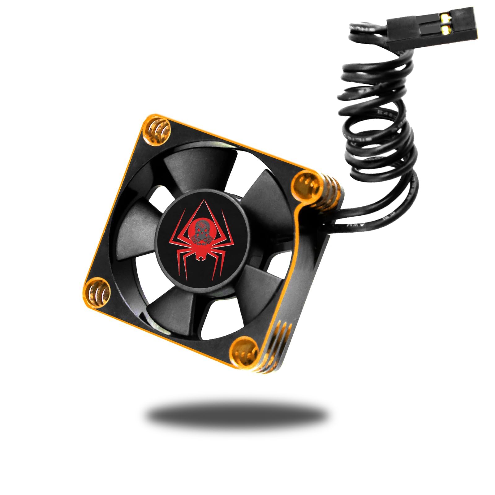 Chanjorlin RC Car Metal Motors Cooling Fan 25mm 30mm 35mm 40mm 50mm RC Heatsink 28000RPM ESC Cooling Fans Glod-Black for 1/8 1/10 1/12 Truck Off Road Crawler Car 540 550 Brushless OR Brushed (40mm)