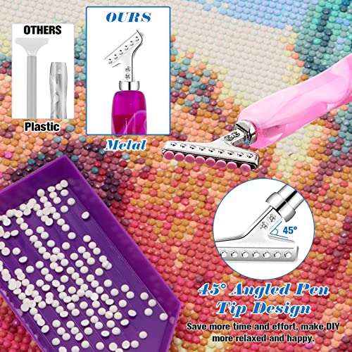 Zynery 27-Piece Diamond Painting Pen Kit, 45° Ergonomic Stainless Steel Metal Tips - Resin Diamond Art Pens - Diamond Painting Accessories Tools Pens For Diamond Painting Lovers Gifts (Silver Tips) #TOP4